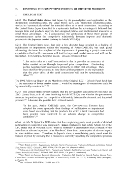 D. UPSETTING THE COMPETITIVE POSITION OF IMPORTED