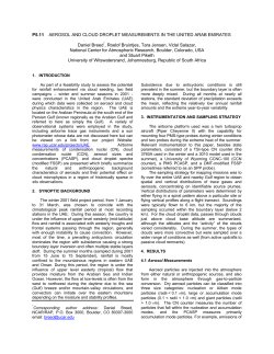 P5.11 AEROSOL AND CLOUD DROPLET MEASUREMENTS IN