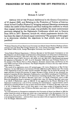 Prisoners of War under the 1977 Protocol I
