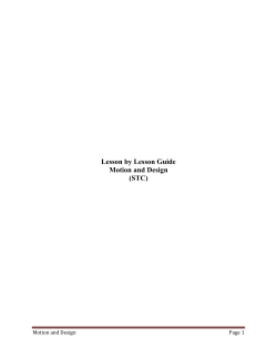 Motion and Design lesson by lesson guide