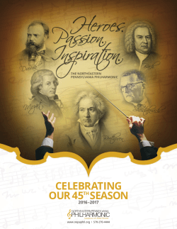 2016-17 Season Brochure - Northeastern Pennsylvania Philharmonic