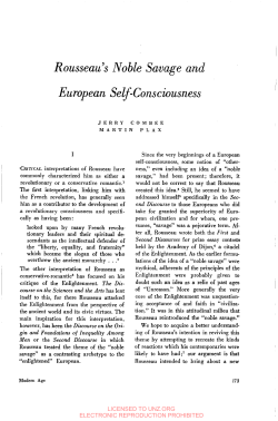Rousseau`s Noble Savage and European Self