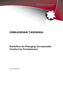 Guideline in relation to Managing Unreasonable Complainant