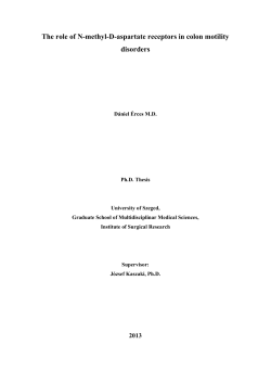 The role of N-methyl-D-aspartate receptors in colon motility