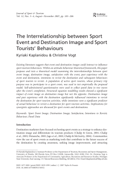 The Interrelationship between Sport Event and Destination Image