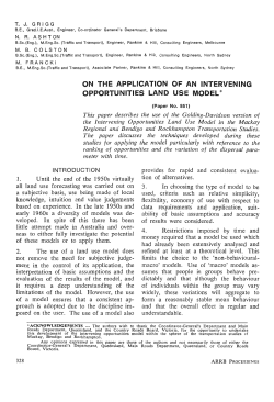 on the application of an intervening opportunities land use model