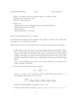 Exam 2ST065 20151021 43/15 Patrik Andersson