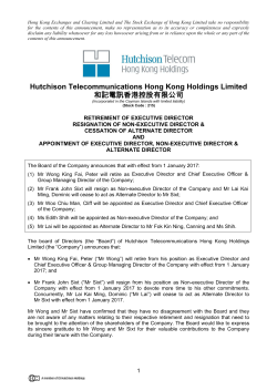 and Appointment - irasia.com - Investor Relations Asia Pacific