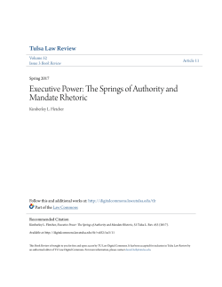Executive Power: The Springs of Authority and Mandate Rhetoric