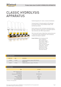 CLASSIC HYDROLYSIS APPARATUS