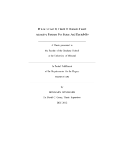 If You`ve Got It, Flaunt It: Humans Flaunt Attractive Partners For