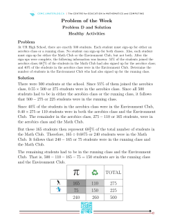Problem of the Week 165 110 275 75 150 225 240