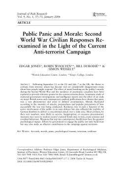 Public Panic and Morale: Second World War Civilian Responses Re
