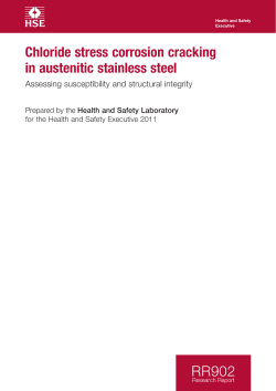 Chloride stress corrosion cracking in austenitic stainless steel