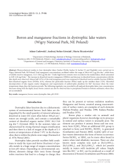 Boron and manganese fractions in dystrophic lake waters (Wigry