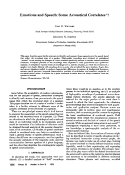Emotions and Speech: Some Acoustical Correlates