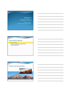 Module 3 Erosion Theory Erosion Theory