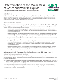 Determination of the Molar Mass of Gases and Volatile Liquids