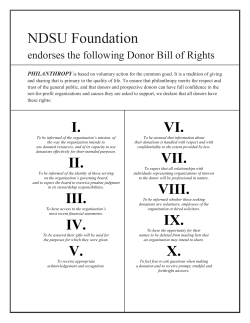 NDSU Foundation I. II. III. IV. V. VI. VII. VIII. IX. X.
