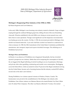Michigan`s Burgeoning Wine Industry of the 1930s