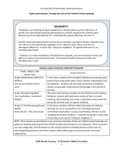 solidarity - Catholic Curriculum Corporation