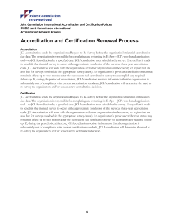 Accreditation and Certification Renewal Process