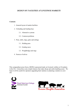 Design of Facilities at Livestock Markets