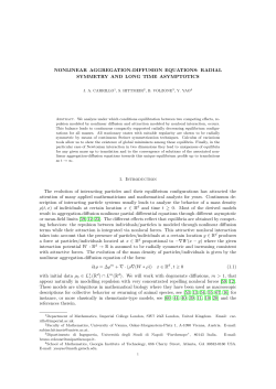 NONLINEAR AGGREGATION-DIFFUSION EQUATIONS: RADIAL