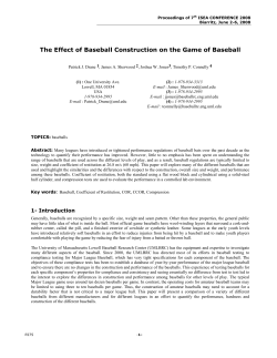The Effect of Baseball Construction on the Game of Baseball