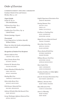 Order of Exercises - Yale Graduate School