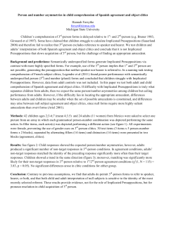 Person and number asymmetries in child comprehension of Spanish