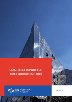quarterly report for first quarter of 2016 - Investors