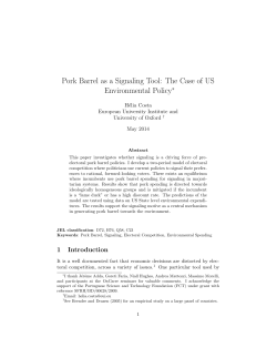 Pork Barrel as a Signaling Tool: The Case of US Environmental Policy