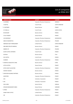 Full list of IPEM 2017 Registered Companies