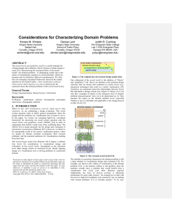Considerations for Characterizing Domain Problems