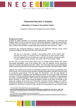 Citizenship Education in England