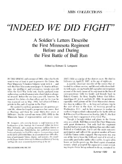 Indeed we did fight" : a soldier`s letters describe the First Minnesota