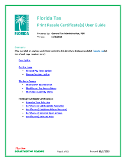 Print Resale Certificate(s) - Florida Department of Revenue