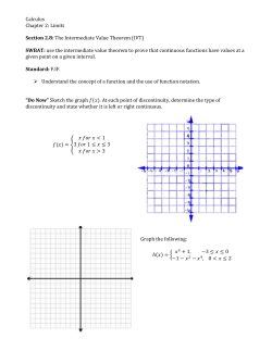 2.8 Intermediate Value Theorem