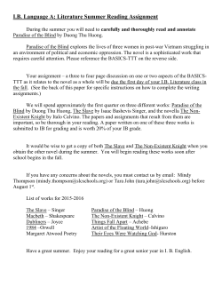 IB Language A: Literature Summer Reading