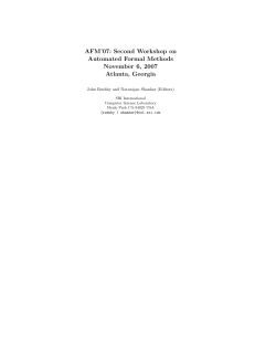 AFM`07: Second Workshop on Automated Formal