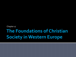 The Foundations of Christian Society in Western Europe