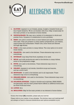 our allergens list