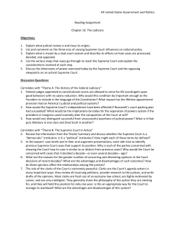 AP United States Government and Politics Reading Assignment