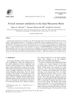 Forced resonant undulation in the deep Mascarene Basin