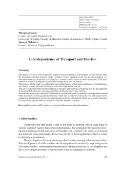 Interdependence of Transport and Tourism