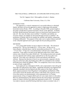 The Volleyball Approach: An Exploration of Balance