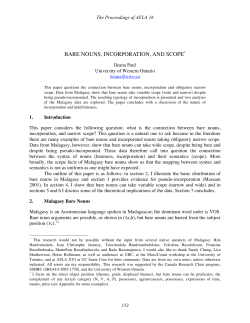 BARE NOUNS, INCORPORATION, AND SCOPE*