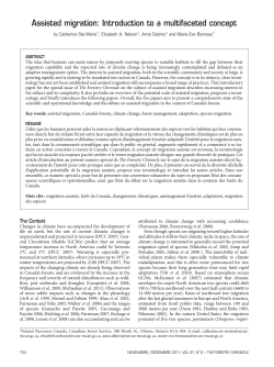 Assisted migration: Introduction to a multifaceted concept