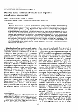 MORAN, MARY ANN, AND ROBERT E. HODSON. Dissolved humic